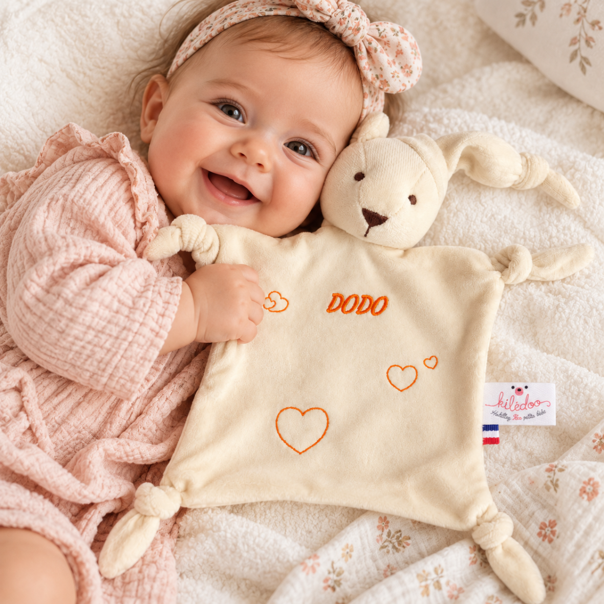 Bébé avec doudou ours